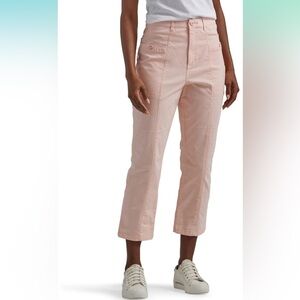 Lee Women's Ultra Lux High Rise Seamed Crop Capri Pant Pink Pastel Summer 16